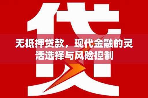 富裕无抵押贷款，现代金融的灵活选择与风险控制