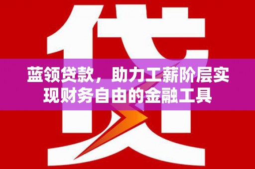 富裕蓝领贷款，助力工薪阶层实现财务自由的金融工具