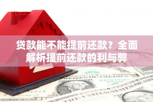 富裕贷款能不能提前还款？全面解析提前还款的利与弊
