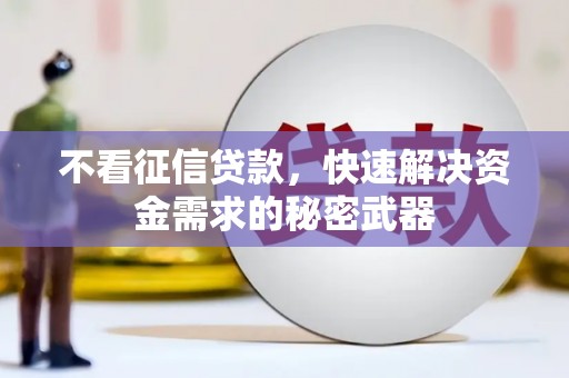 富裕不看征信贷款，快速解决资金需求的秘密武器