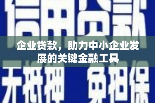 富裕企业贷款，助力中小企业发展的关键金融工具