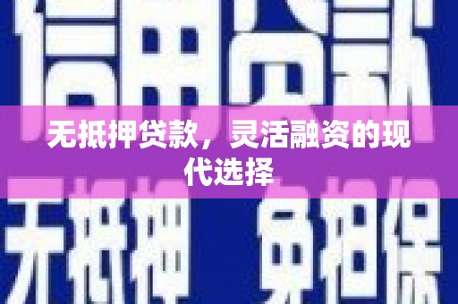富裕无抵押贷款，灵活融资的现代选择