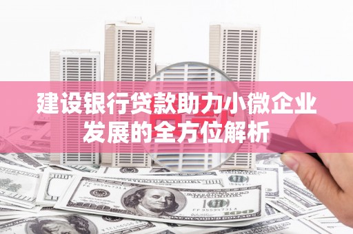 富裕建设银行贷款助力小微企业发展的全方位解析
